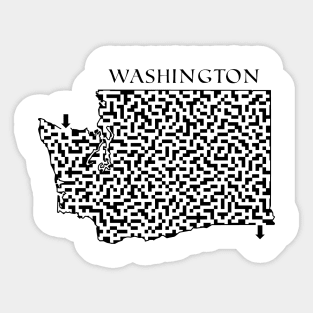 Washington State Outline Maze & Labyrinth Sticker